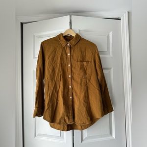 Universal Thread Ochre Gauze Oversized Button-Down shirt - M